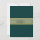 緑および金ゴールドのアラーのイスラム教のお祝い 招待状 (裏面)