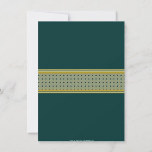 緑および金ゴールドのアラーのイスラム教のお祝い 招待状 (裏面)