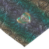 緑および金ゴールドのオリジナルのケルト族のハートの曼荼羅 テーブルクロス (アングル)