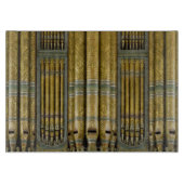 緑および金ゴールドのオルガン管のまな板 カッティングボード (正面)