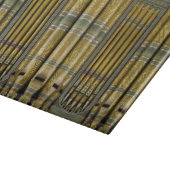 緑および金ゴールドのオルガン管のまな板 カッティングボード (角)