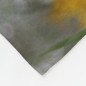 緑および金ゴールドのオーストラリアの編み枝細工の花 フリースブランケット (角)