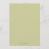 緑および金ゴールドのシンプルな結婚式のための披露宴カード エンクロージャーカード (裏面)