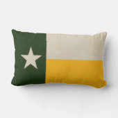 緑および金ゴールドのテキサス州の旗の生地 ランバークッション (裏面)