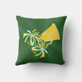 緑および金ゴールドのパーソナライズな年長の応援のギフト クッション (裏面)