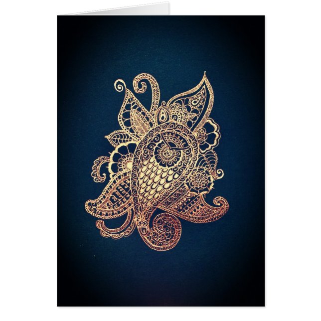 緑および金ゴールドのペイズリー (正面)