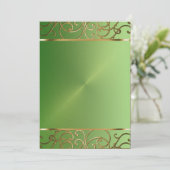 緑および金ゴールドの休日のパーティの招待状 招待状 (スタンド正面)