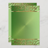 緑および金ゴールドの休日のパーティの招待状 招待状 (正面/裏面)