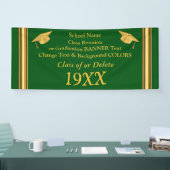 緑および金ゴールドの同窓会の旗か卒業 横断幕 (トレードショー)