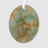 緑および金ゴールドの大理石 オーナメント (正面)
