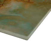 緑および金ゴールドの大理石 カッティングボード (角)