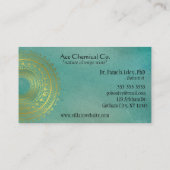 緑および金ゴールドの曼荼羅の名刺 名刺 (裏面)