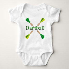 緑および金ゴールドのDartballの投げ矢 ベビーボディスーツ