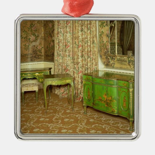 緑および金ゴールドは州の家具にラッカーを塗ります メタルオーナメント (正面)