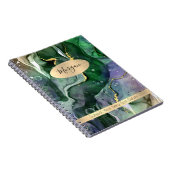 緑および金ゴールドインク抽象芸術、名前/件名 ノートブック (右側)