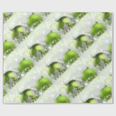 緑および銀製のクリスマスの包装紙 ラッピングペーパー (フラット)