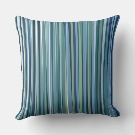 緑および青い縞の枕枕モダン クッション (裏面)