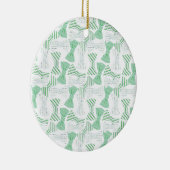 緑および青のちょうネクタイのデザインBOWTIES セラミックオーナメント (右)