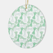 緑および青のちょうネクタイのデザインBOWTIES セラミックオーナメント (左)