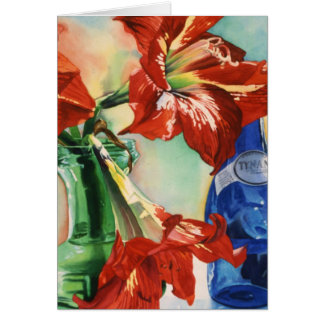 "緑および青のガラス"カード