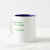 緑および青のツートーンマグ ツートーンマグカップ (正面左)