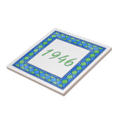 緑および青の小さい家数 タイル (側面)