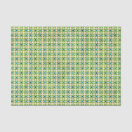 緑および青の幾何学的なパターン 薄葉紙