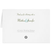 緑および青の結婚披露宴のテーブルカード (裏面横)