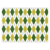 緑および黄色のアーガイル柄のなパターン テーブルクロス (正面(横))