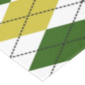 緑および黄色のアーガイル柄のなパターン テーブルクロス (アングル)