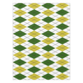 緑および黄色のアーガイル柄のなパターン テーブルクロス (正面)
