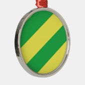 緑および黄色のストライプ メタルオーナメント (右)