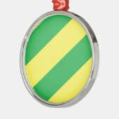 緑および黄色のストライプ メタルオーナメント (左)