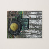 緑および黄色のトラクター ジグソーパズル (横)