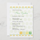 緑および黄色のブロックのベビーシャワーの招待状 招待状 (裏面)