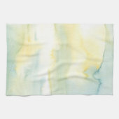 緑および黄色の水彩画の絵画のふきん キッチンタオル (横)