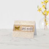 緑および黄色の蝶は健康なカードをすぐに得ます カード (黄色い花)