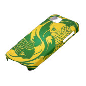 緑および黄色の陰陽のコイの魚 Case-Mate iPhoneケース (下部)