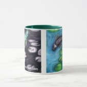 緑および黒いコイのマグ マグカップ (中央)