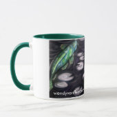 緑および黒いコイのマグ マグカップ (左)