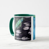 緑および黒いコイのマグ マグカップ (正面左)