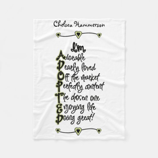 緑および黒い採用されたフリースブランケット フリースブランケット (正面)