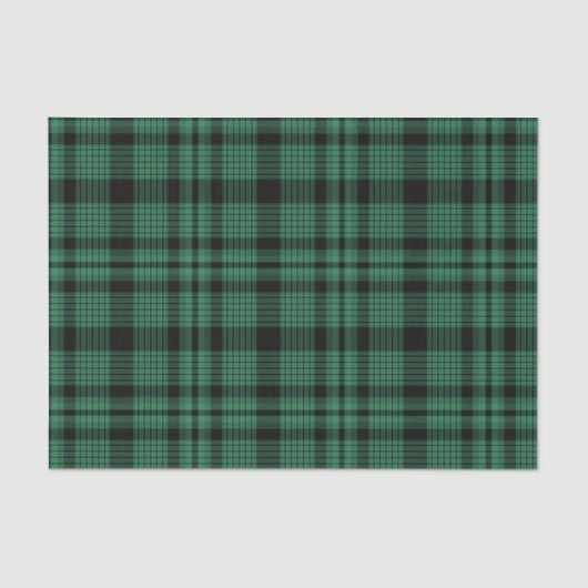 緑および黒い格子縞パターン 薄葉紙 (正面)