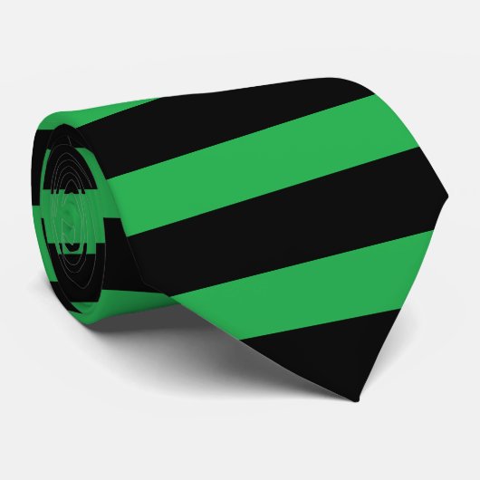 緑および黒くストライプなタイ ネクタイ (ロール)