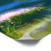 緑お洒落とピンクの野原 ポスター (角)