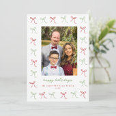 緑お洒落と赤の手描き弓フレームの写真 シーズンカード (スタンド正面)