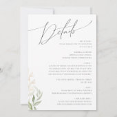 緑お洒落と金ゴールドが一つにな結婚る 招待状 (裏面)