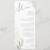 緑お洒落と金ゴールドのディナ結婚ーメニュー メニュー (正面)