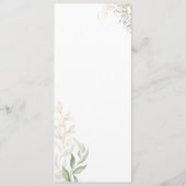 緑お洒落と金ゴールドのディナ結婚ーメニュー メニュー (裏面)