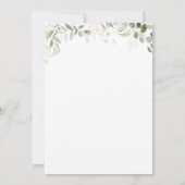 緑お洒落と金ゴールドの写真の保存日付 セーブザデート (裏面)